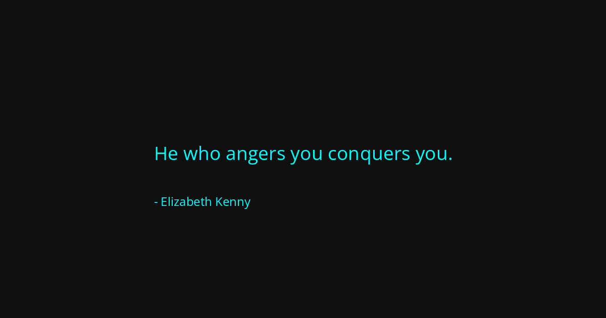 Quote by Elizabeth Kenny