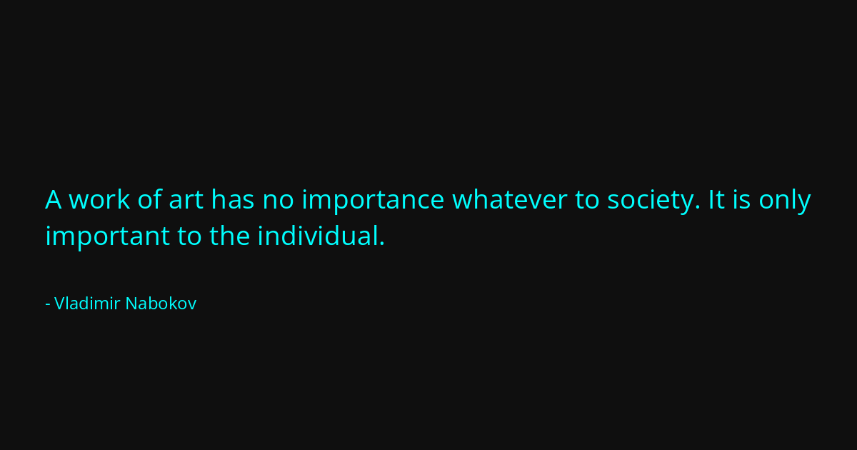 Quote by Vladimir Nabokov